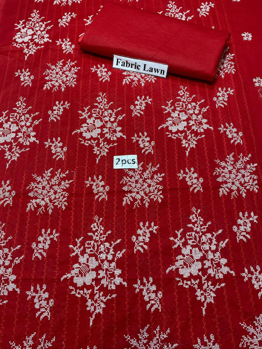 Embroidered - Lawn 2 Pcs   Unstitched Shirt and Trouser