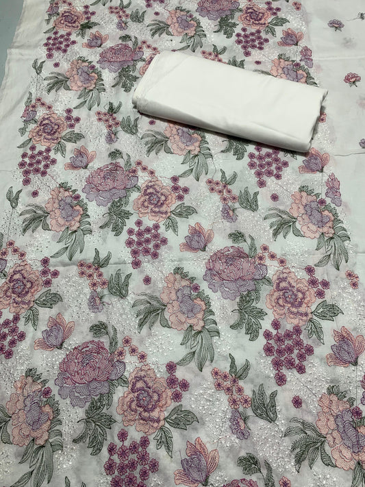 Embroidered - Lawn 2 Pcs   Unstitched Shirt and Trouser