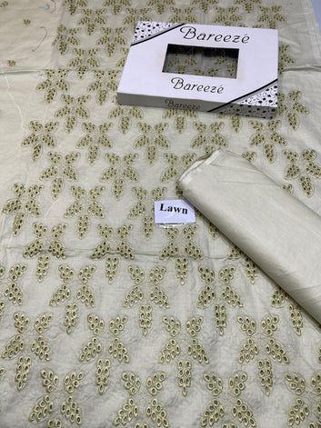 Chikan Kari - Lawn 2 Pcs Embroidered Unstitched Suit - Summer Oufits.