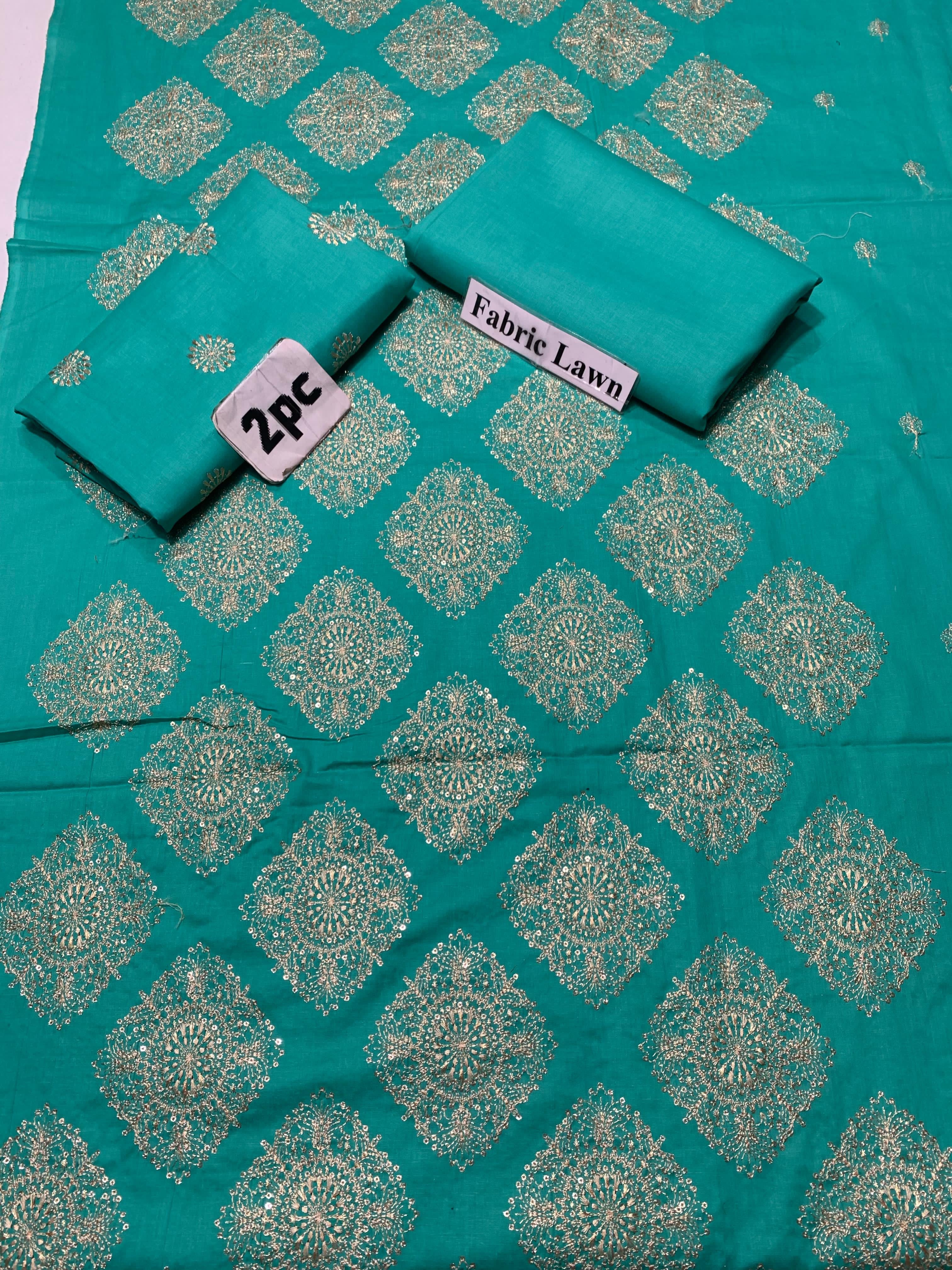 Embroidered - Lawn 2 Pcs   Unstitched Shirt and Trouser