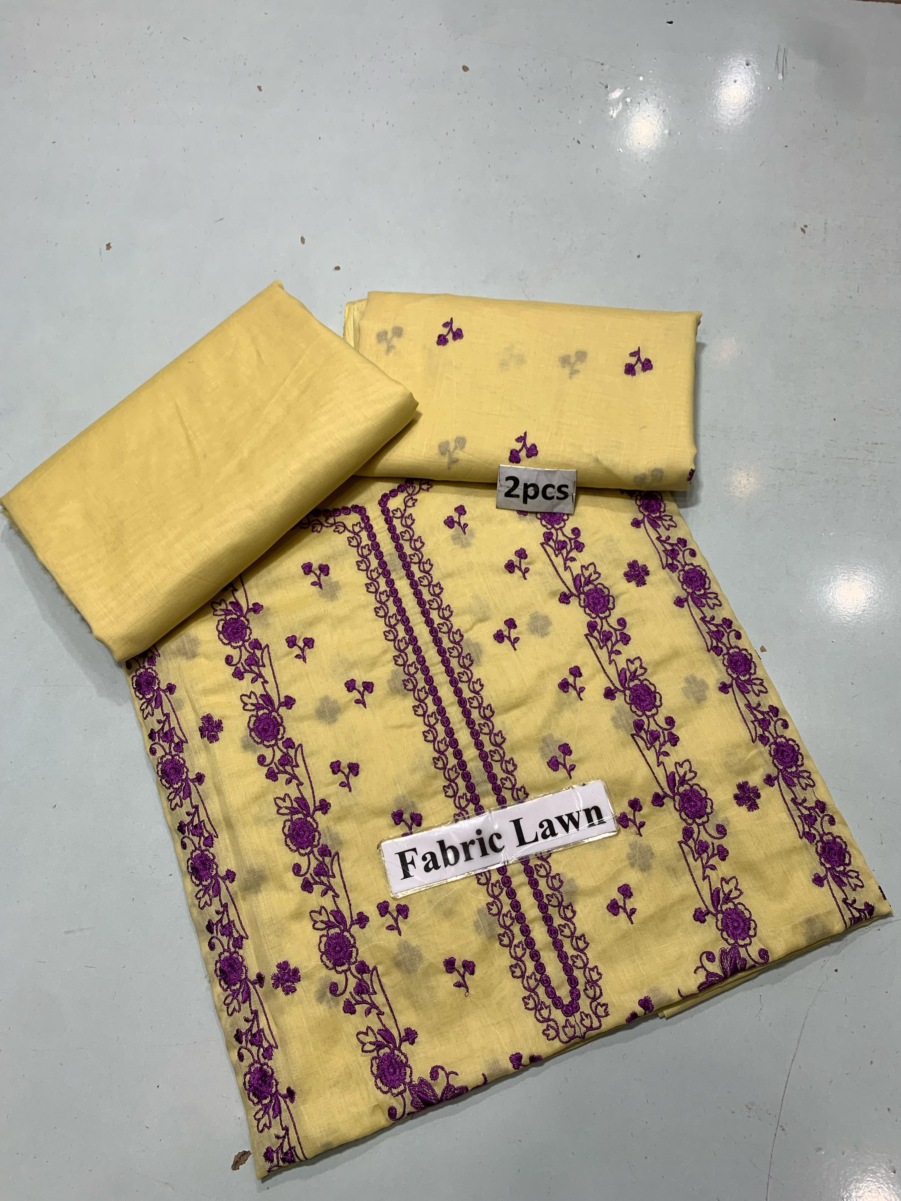 Embroidered - Lawn 2 Pcs   Unstitched Shirt and Trouser