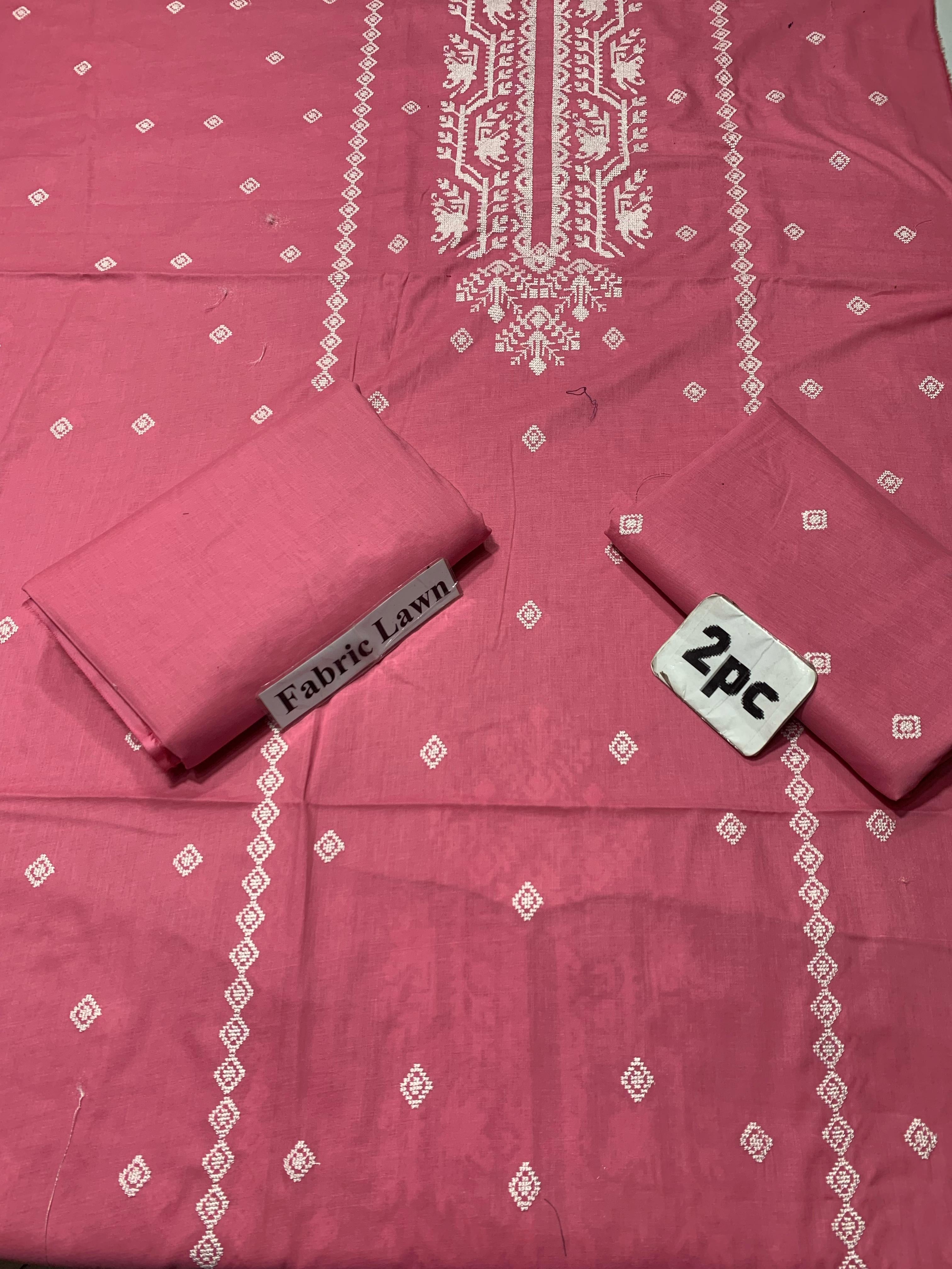Embroidered - Lawn 2 Pcs   Unstitched Shirt and Trouser