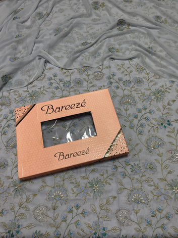 Bareeze - Lawn 3 Pcs Allover Embroidered unstitched Dress with Chiffon Dupatta.