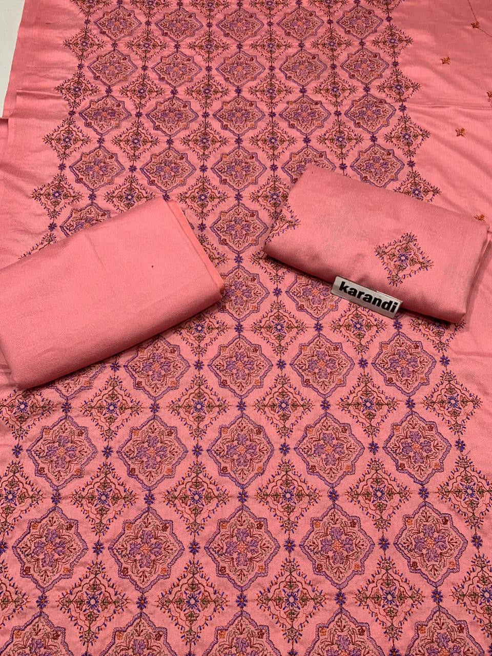 Bareeze - Karandi 2Pc      Premium Embroidered Unstitched Suit - Latest Fashion