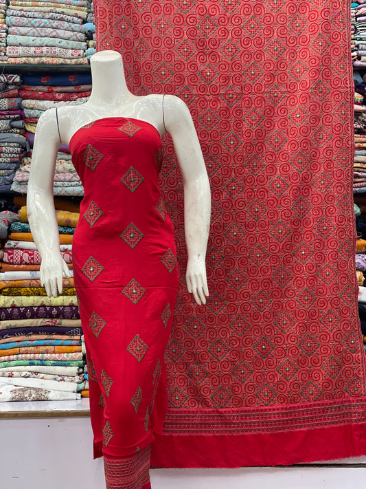 Bareeze - karandi 3Pc Embroidered Unstitched Outfit: winter wear Latest Fashion
