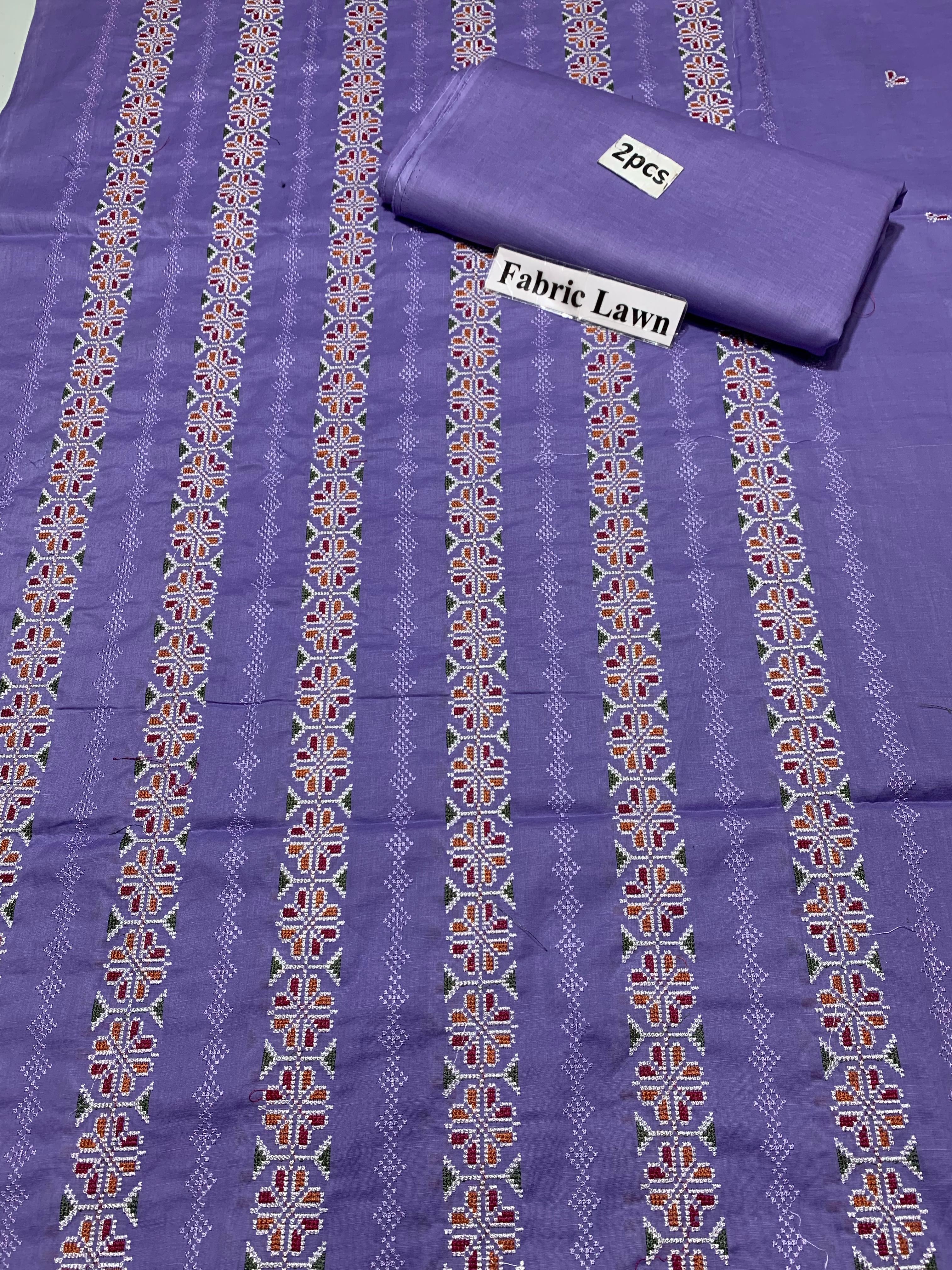 Embroidered - Lawn 2 Pcs   Unstitched Shirt and Trouser