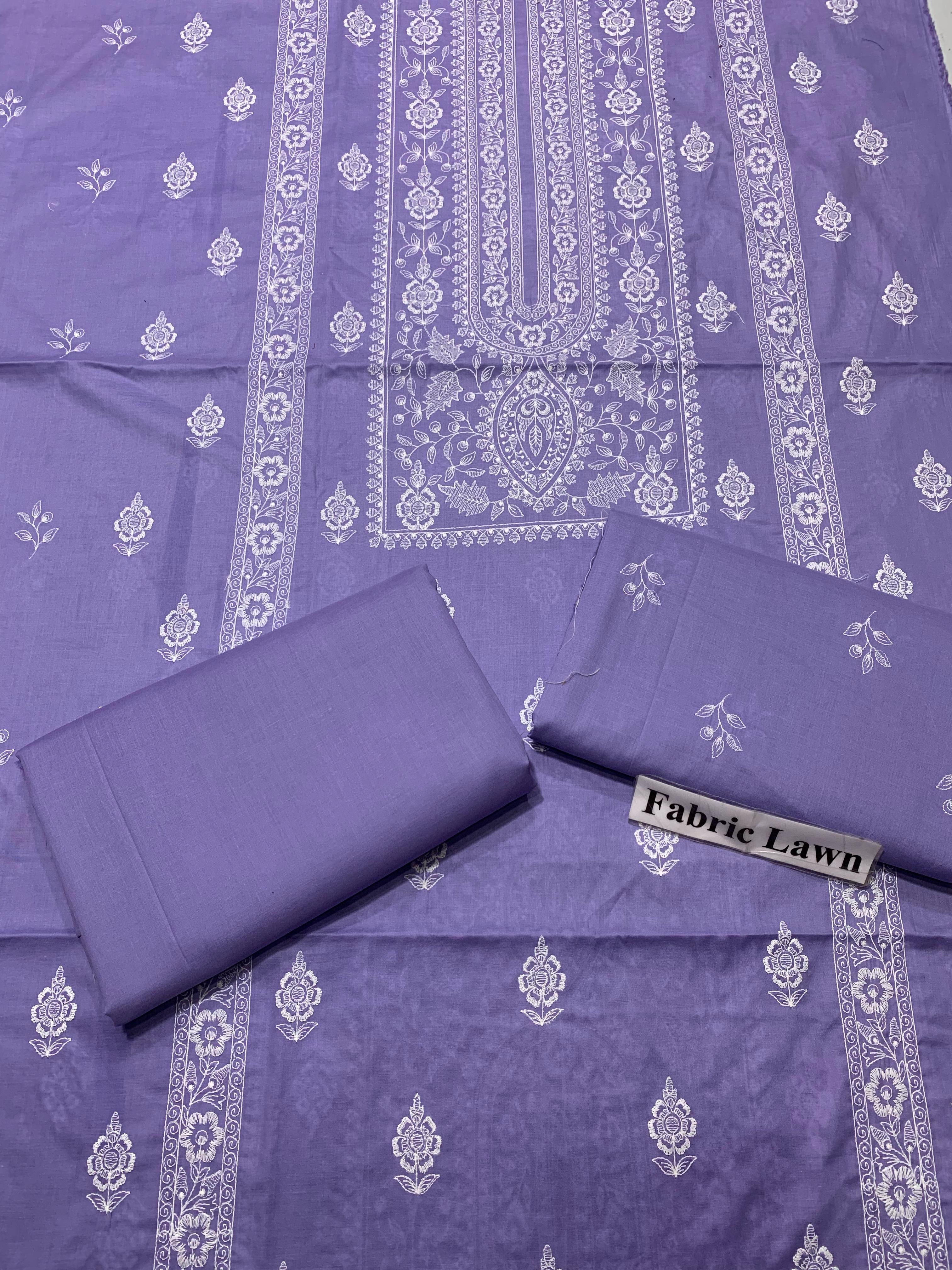 Embroidered - Lawn 2 Pcs   Unstitched Shirt and Trouser
