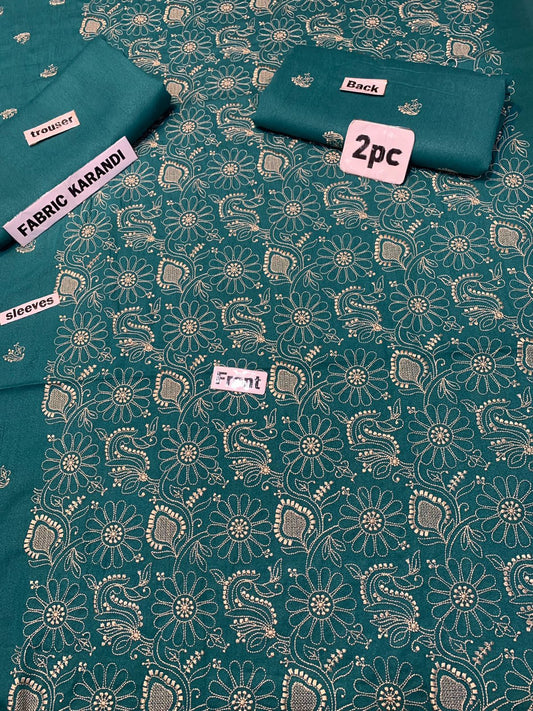 Bareeze - Karandi 2Pc      Premium Embroidered Unstitched Suit: Winter Elegance