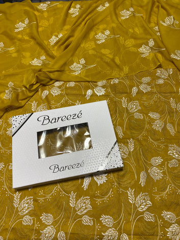Bareeze - Lawn 3 Pcs Allover Embroidered unstitched Dress with Chiffon Dupatta.