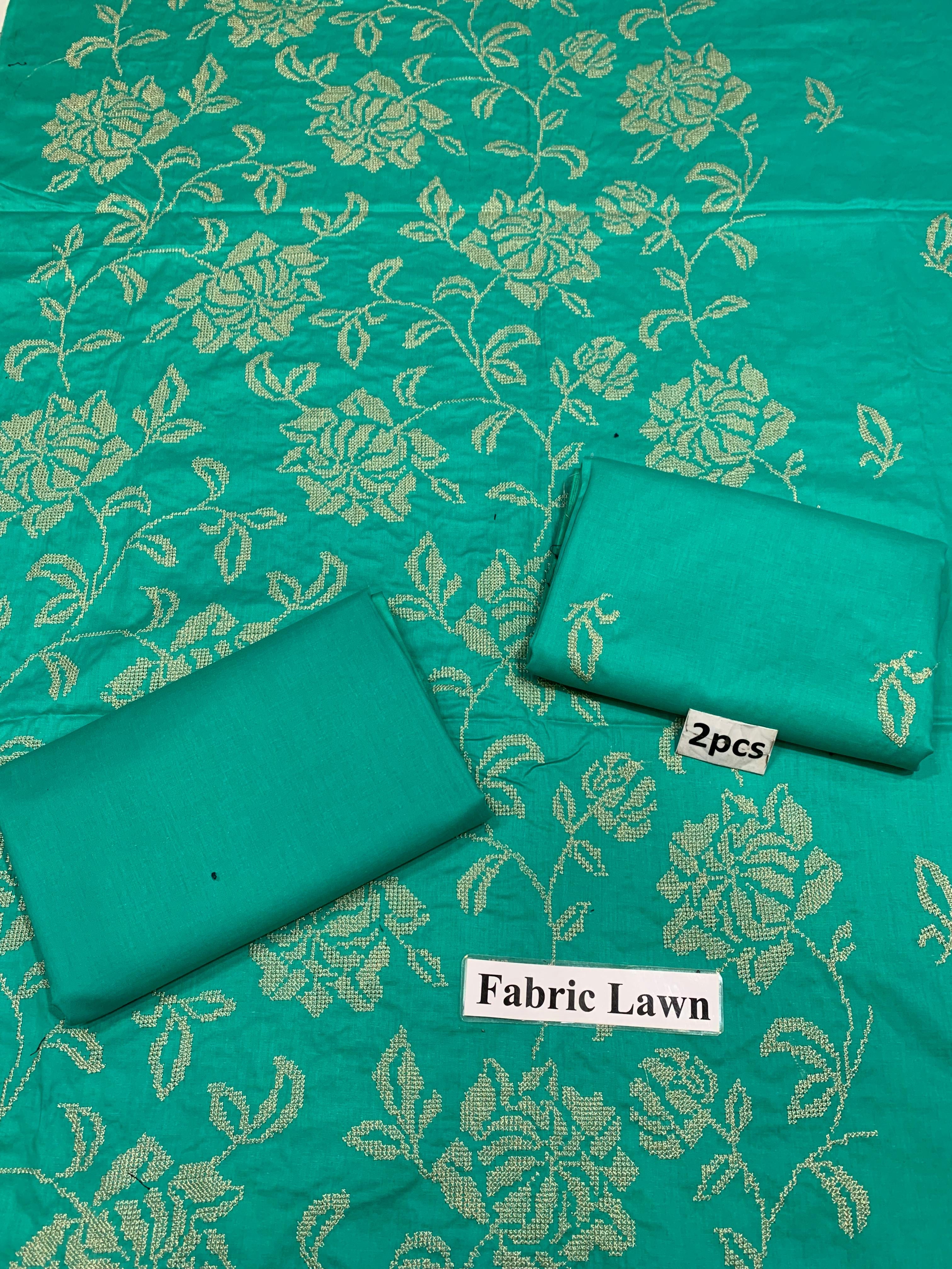 Embroidered - Lawn 2 Pcs   Unstitched Shirt and Trouser