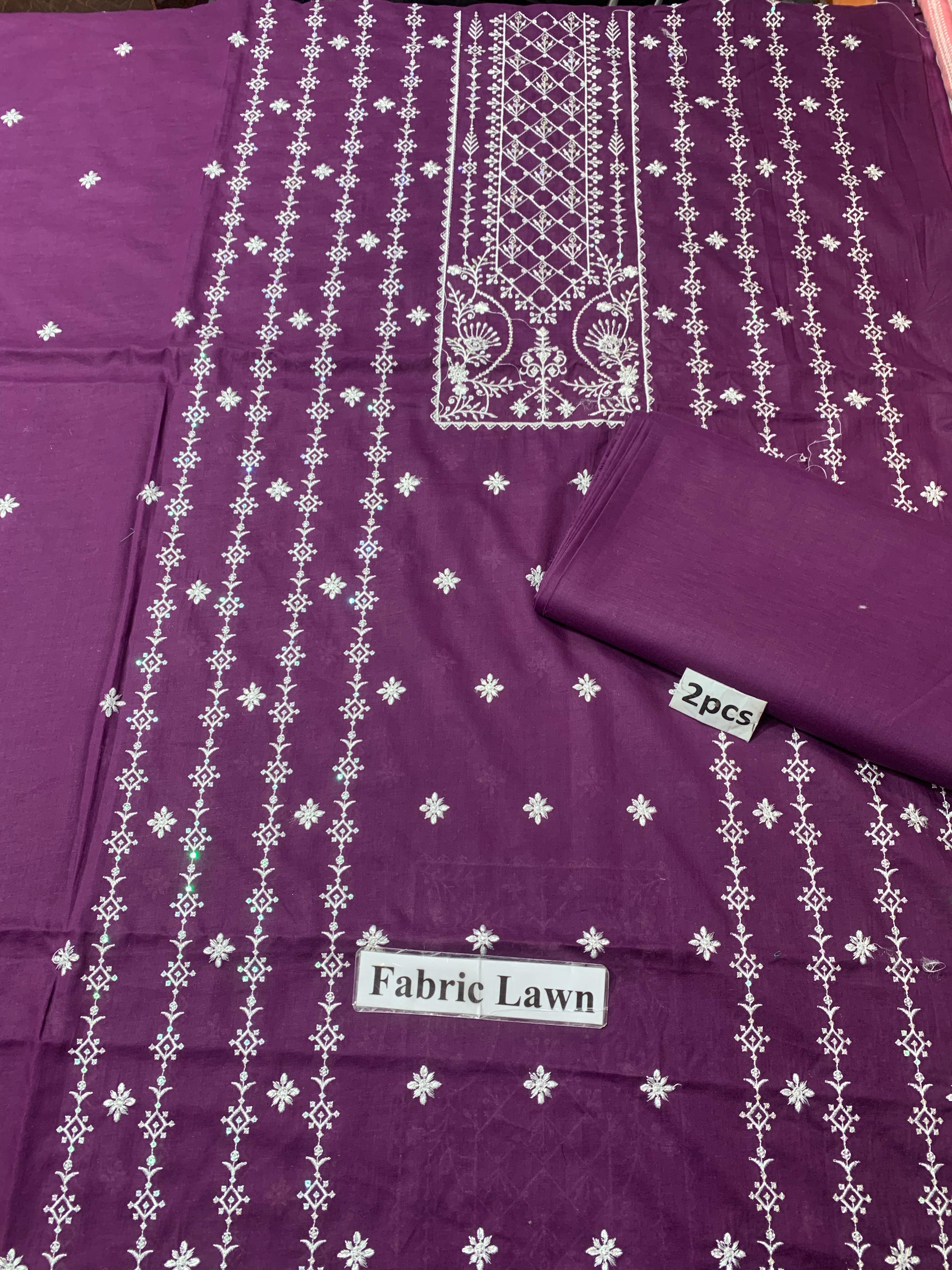 Embroidered - Lawn 2 Pcs   Unstitched Shirt and Trouser