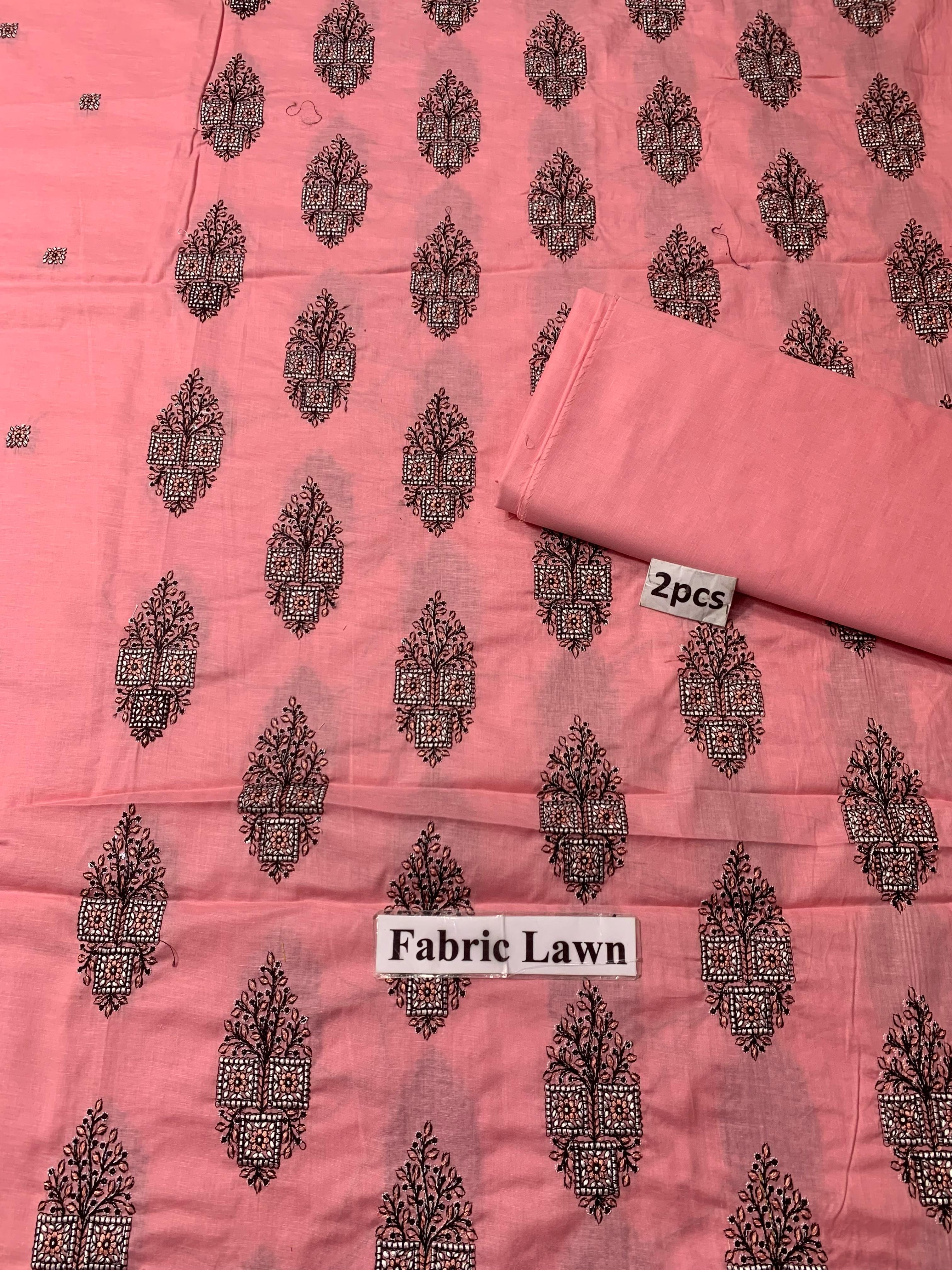 Embroidered - Lawn 2 Pcs   Unstitched Shirt and Trouser