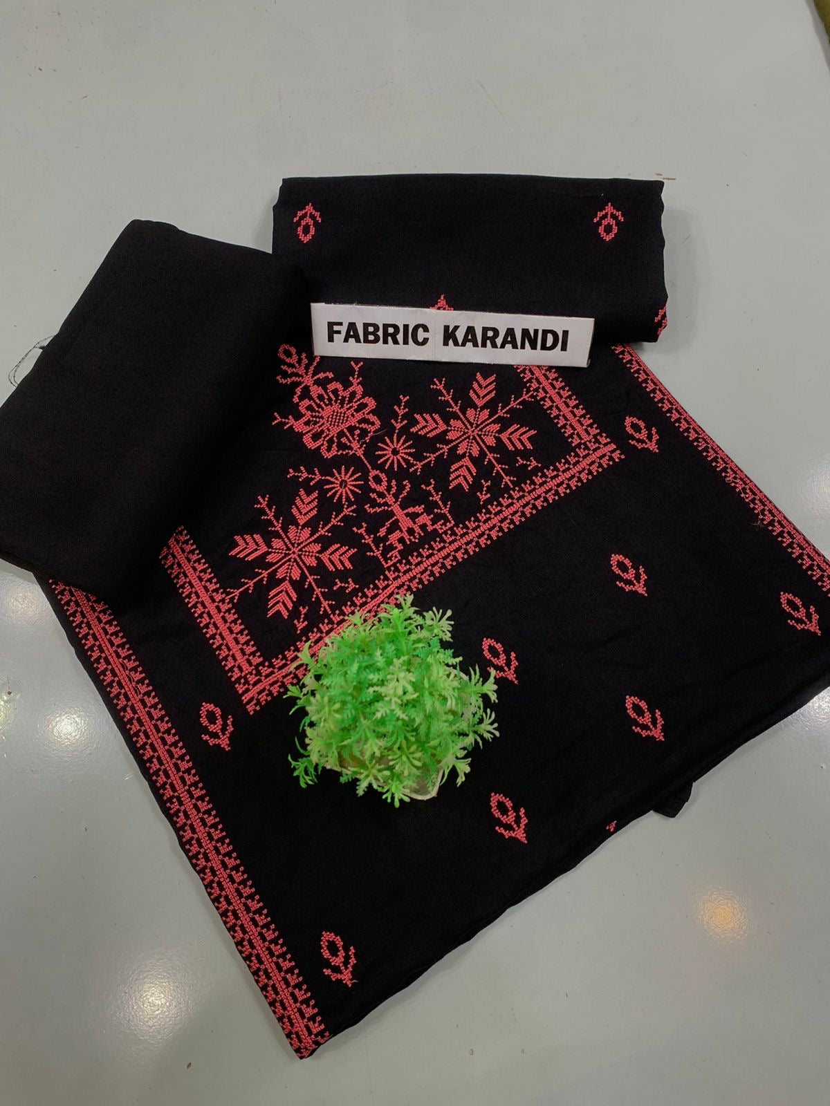 Bareeze - Karandi 2Pc      Premium Embroidered Unstitched Suit - Latest Fashion