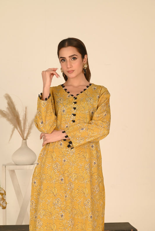 Khaddar - 2Pcs Printed Shirt And Trouser