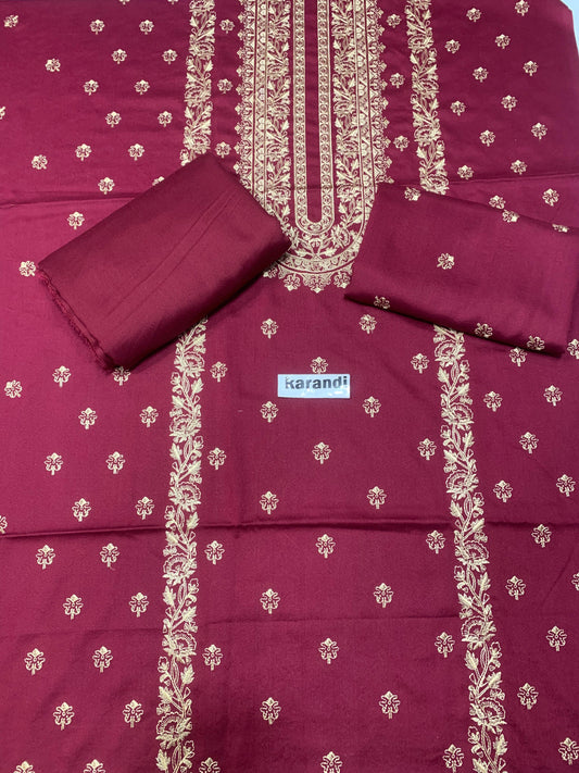 Bareeze karandi 2-Pcs Embroidered Outfit winter Elegance