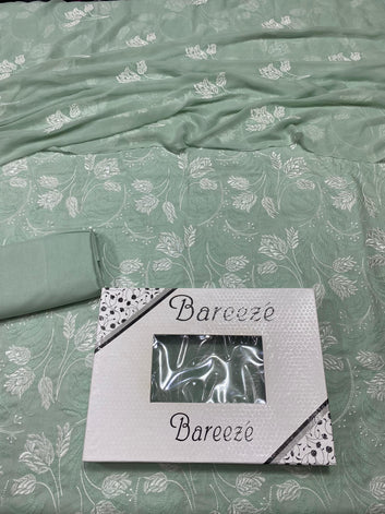 Bareeze - Lawn 3 Pcs Allover Embroidered unstitched Dress with Chiffon Dupatta.