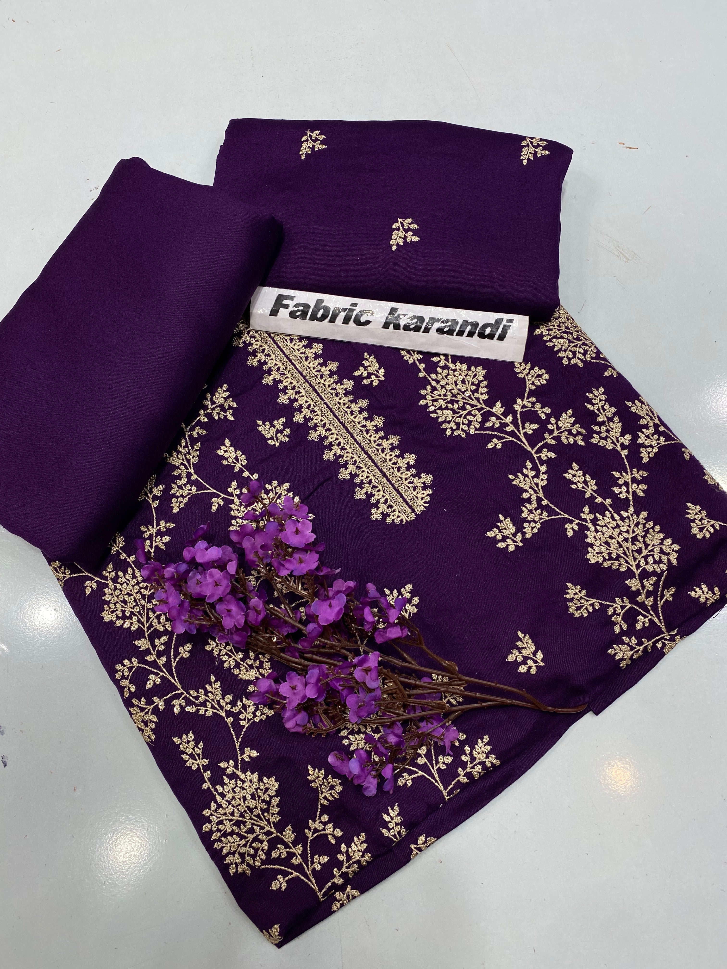 Bareeze - Karandi 2Pc                Premium Embroidered Unstitched Suit