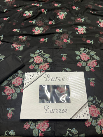 Bareeze - Lawn 3 Pcs Allover Embroidered unstitched Dress with Chiffon Dupatta.