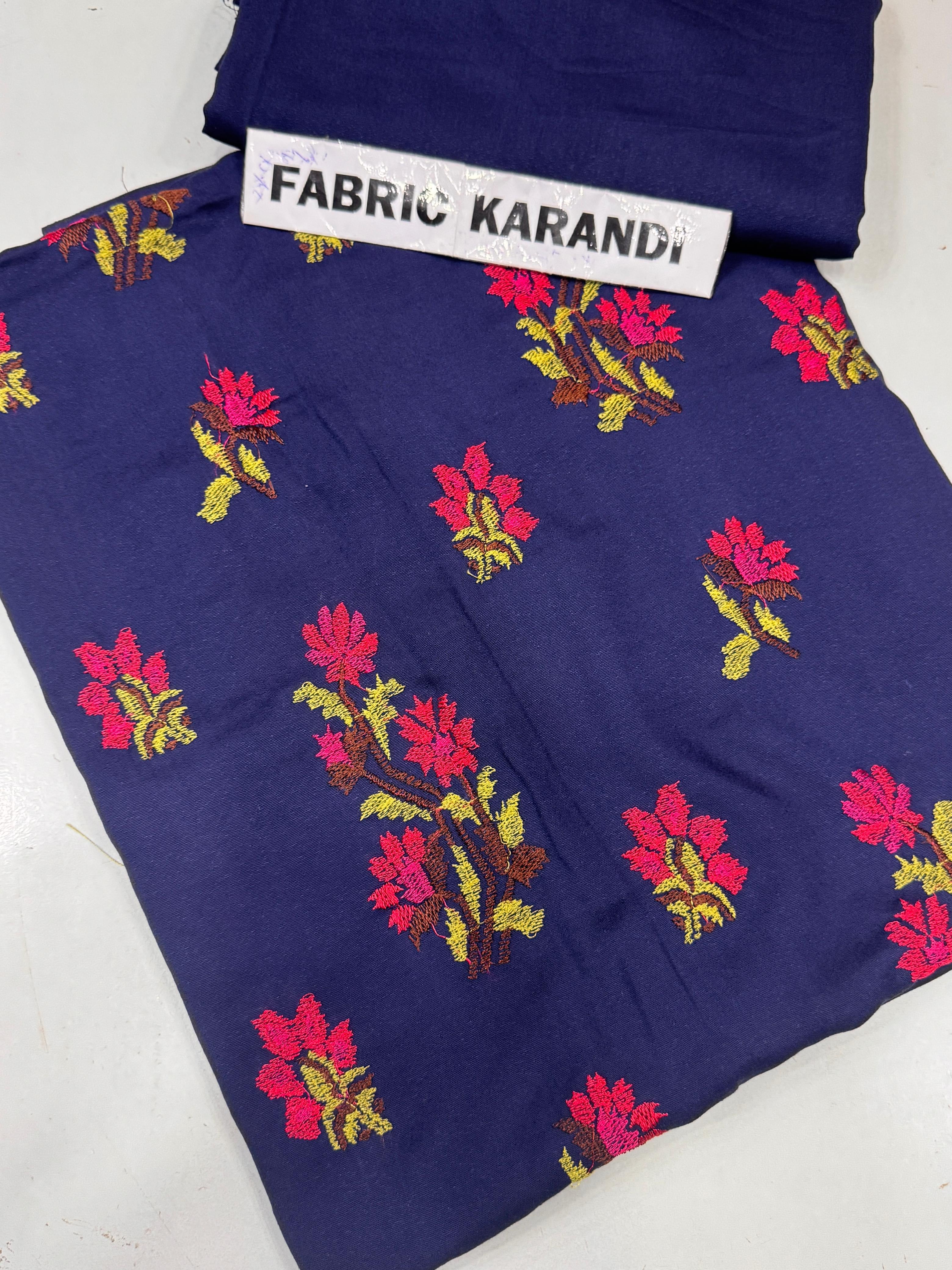 Bareeze - karandi 2Pcs             Allover Embroidered unstitched Outfit: winter Elegance.