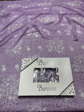 Bareeze - Lawn 3 Pcs Allover Embroidered unstitched Dress with Chiffon Dupatta.