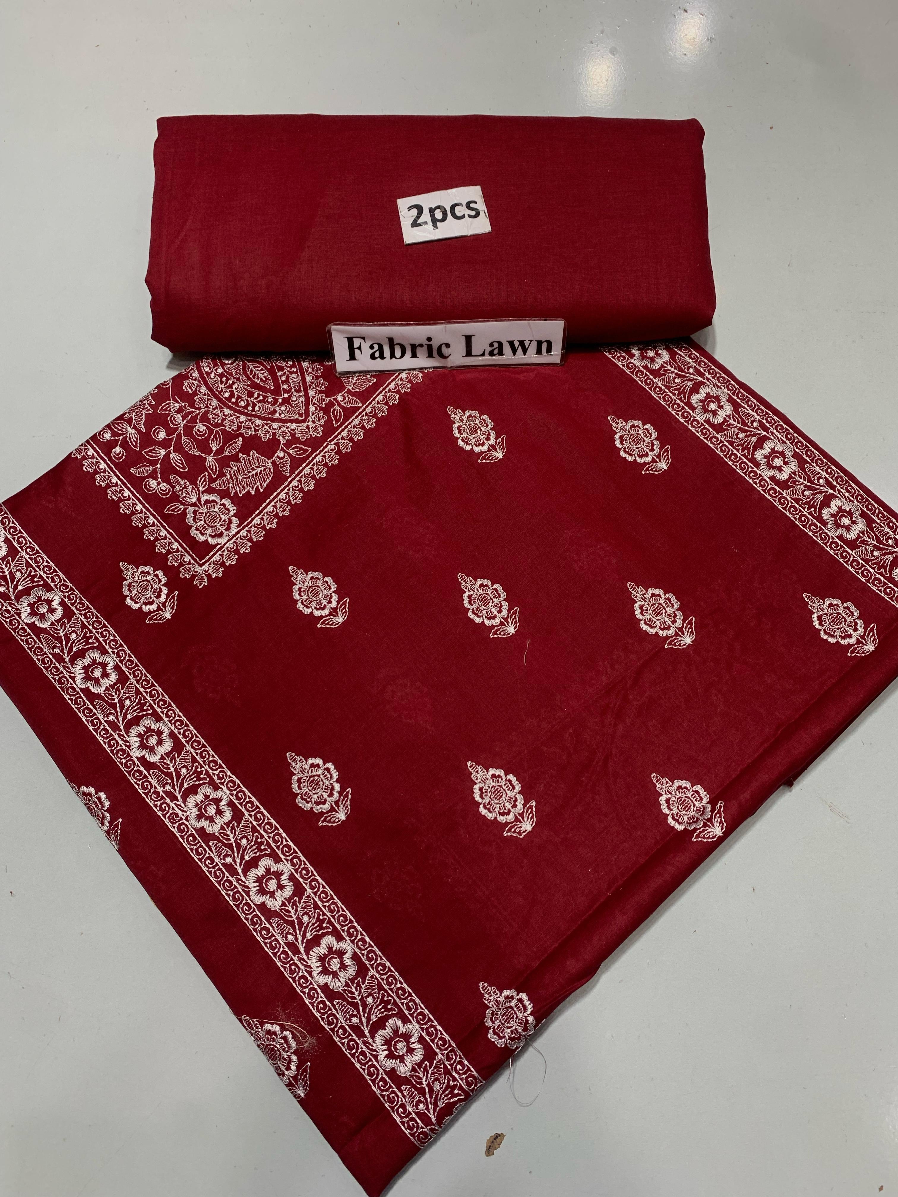 Embroidered - Lawn 2 Pcs   Unstitched Shirt and Trouser