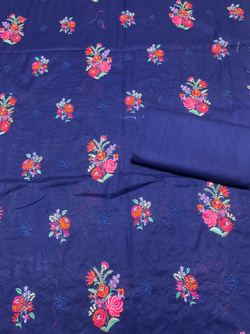 Bana Doria Chikan Kari Lawn 2 Pcs Embroidered Unstitched Suit - Summer Oufits.