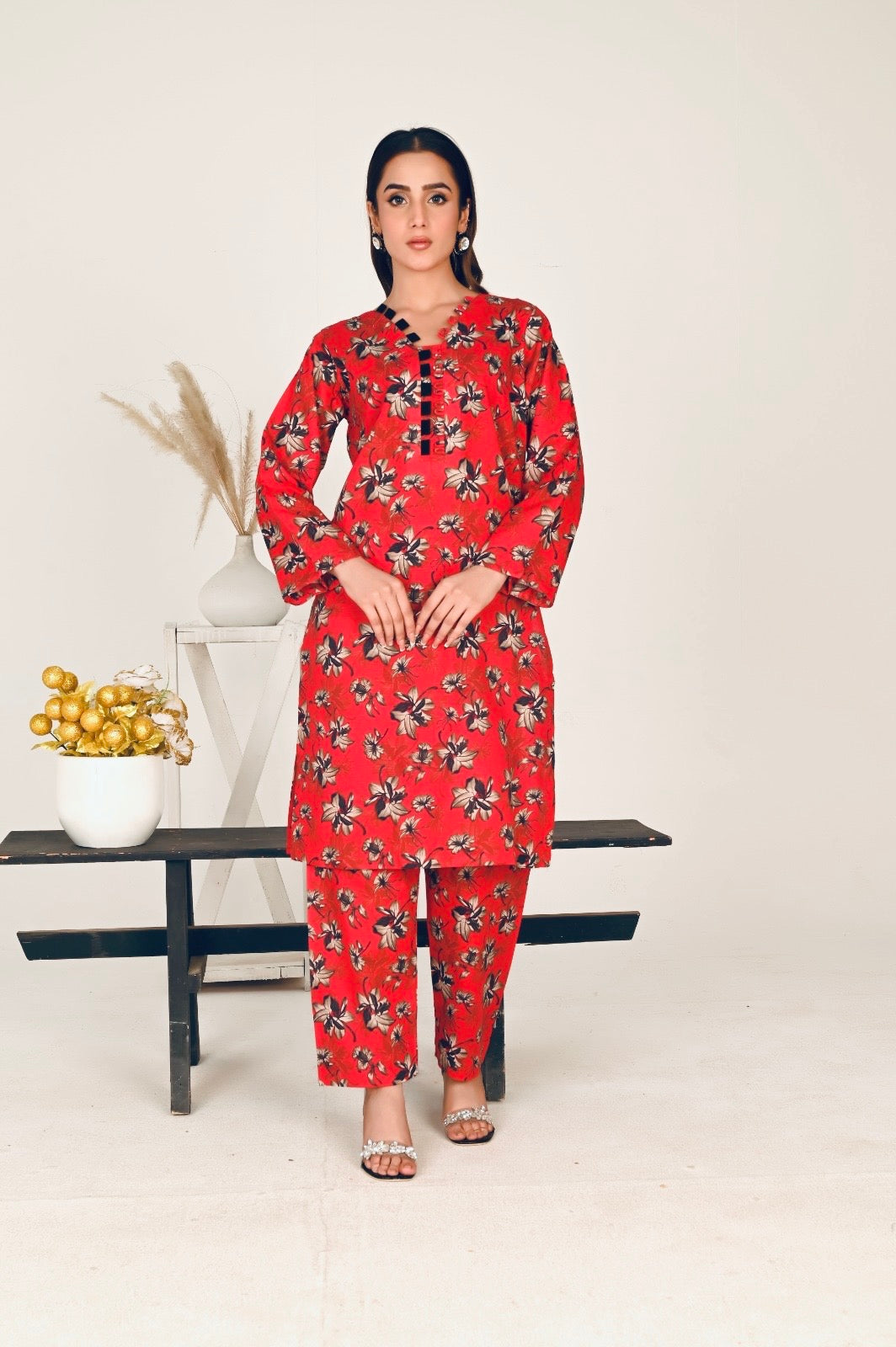 Khaddar - 2Pcs Printed Shirt And Trouser