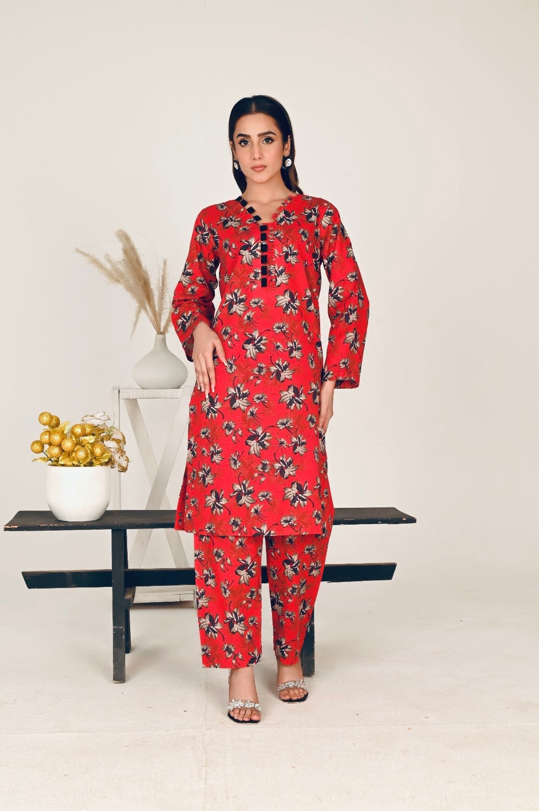 Khaddar - 2Pcs Printed Shirt And Trouser