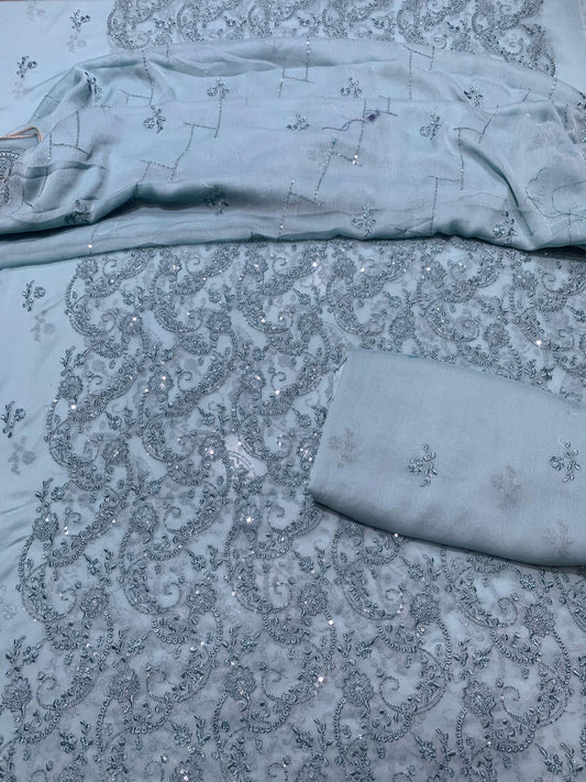 Fancy Crinkle Chiffon 2Pcs Shirt and Dupatta.