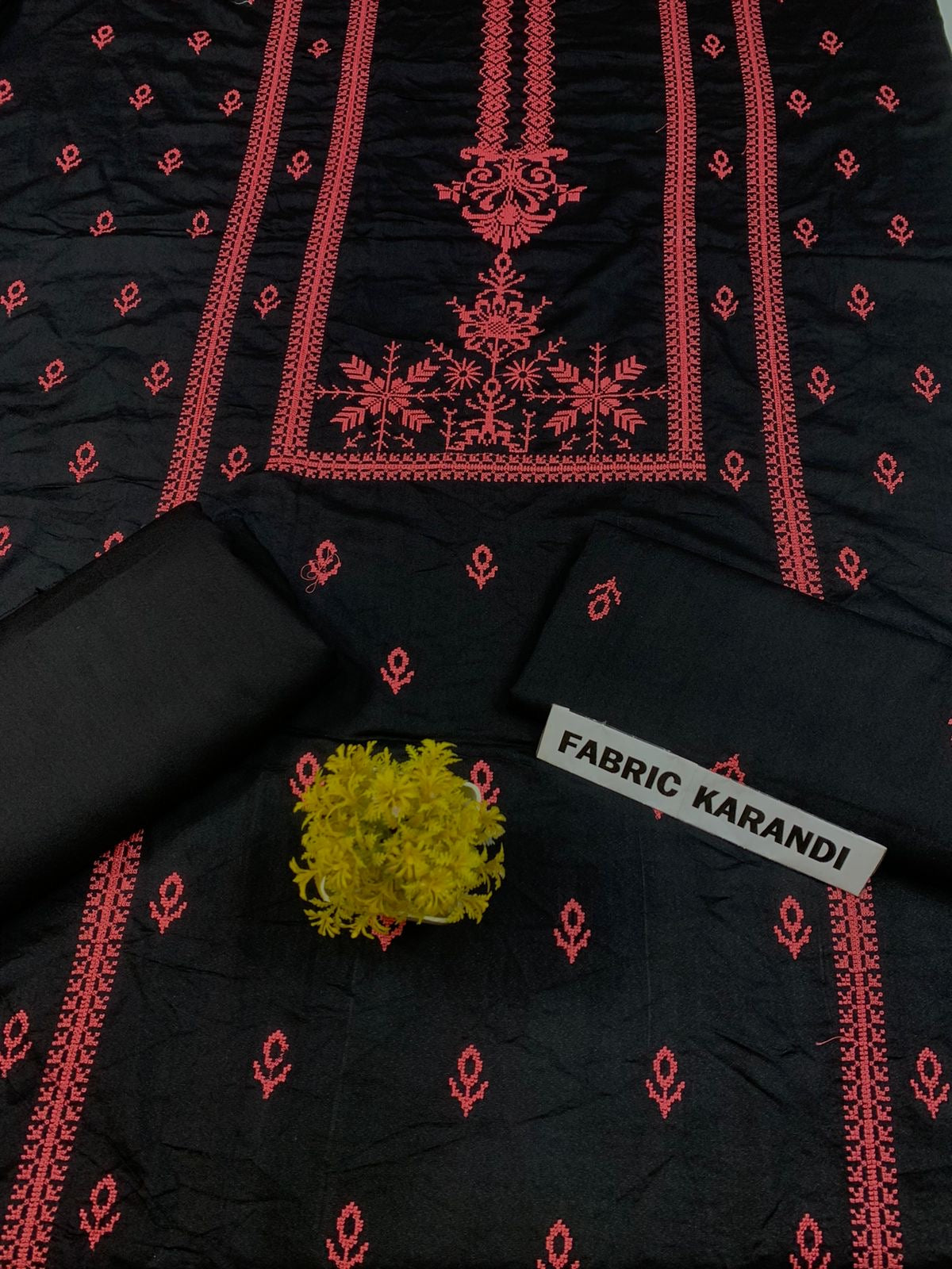 Bareeze - Karandi 2Pc      Premium Embroidered Unstitched Suit - Latest Fashion