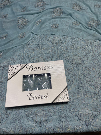 Bareeze - Lawn 3 Pcs Allover Embroidered unstitched Dress with Chiffon Dupatta.