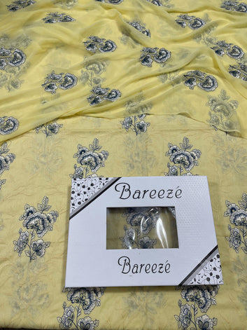 Bareeze - Lawn 3 Pcs Allover Embroidered unstitched Dress with Chiffon Dupatta.