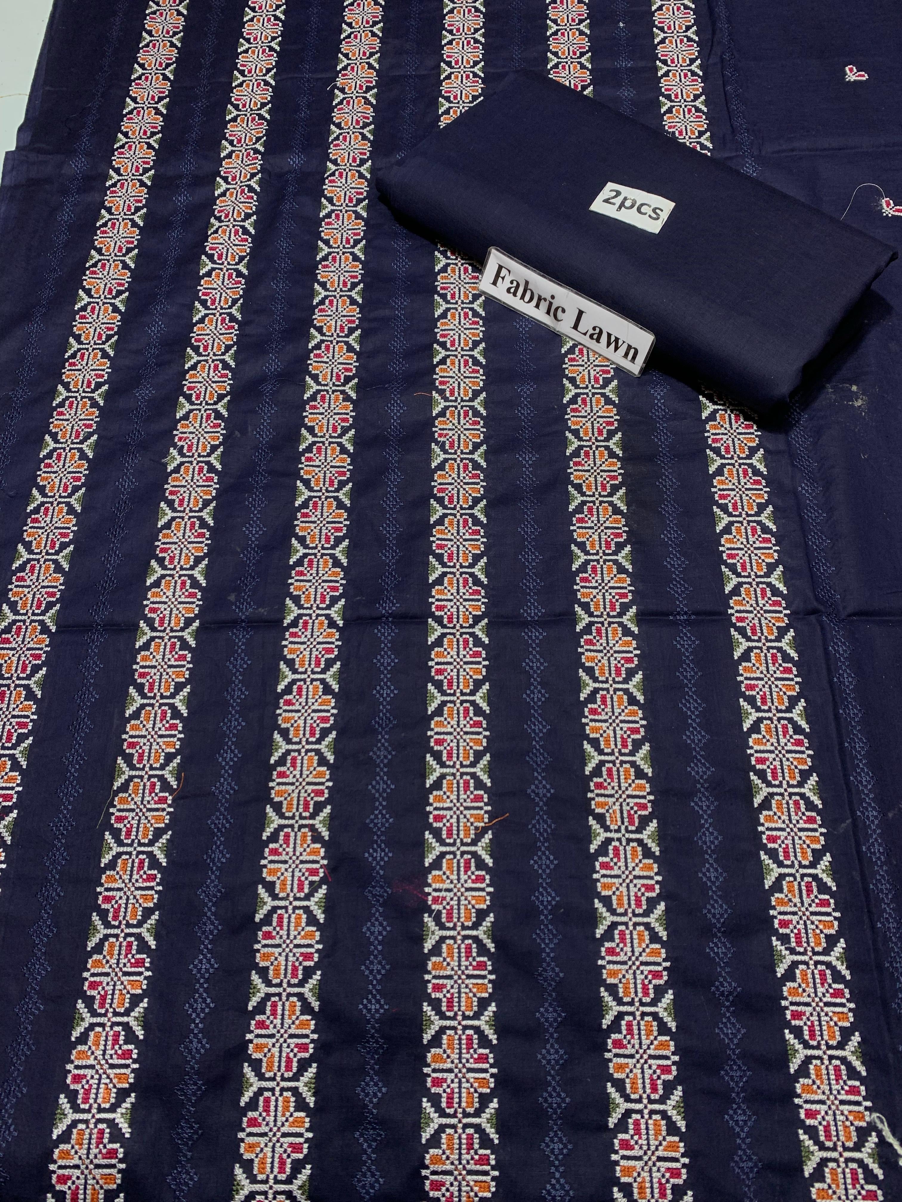 Embroidered - Lawn 2 Pcs   Unstitched Shirt and Trouser