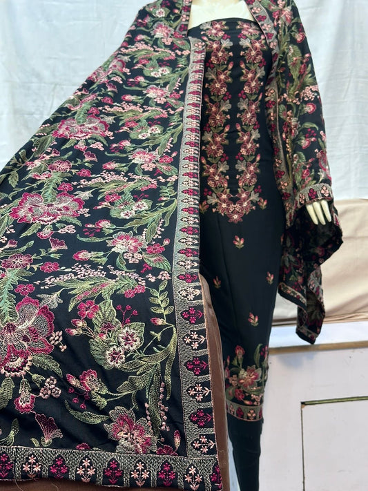 Bareeze karandi 3-Piece Embroidered Outfit: winter Elegance Latest Fashion