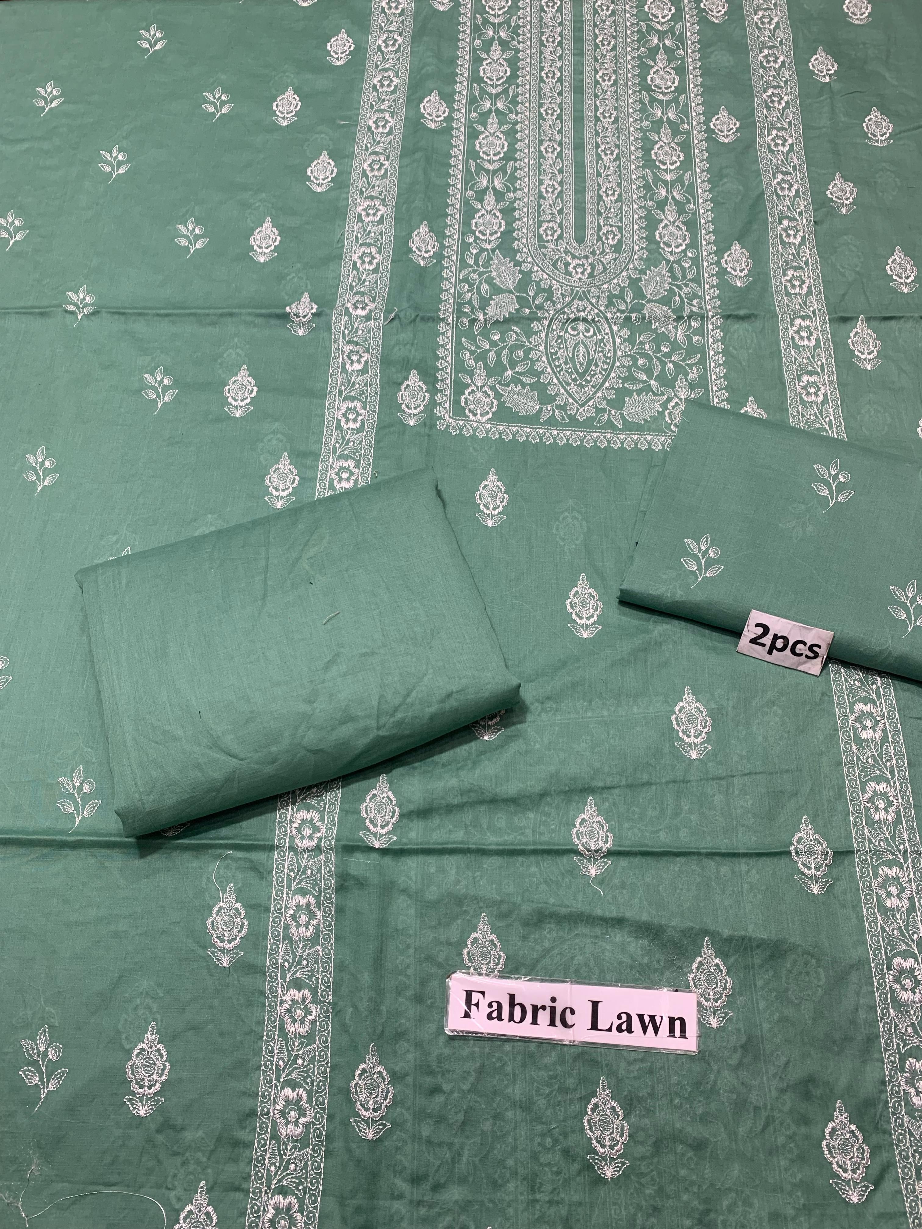 Embroidered - Lawn 2 Pcs   Unstitched Shirt and Trouser