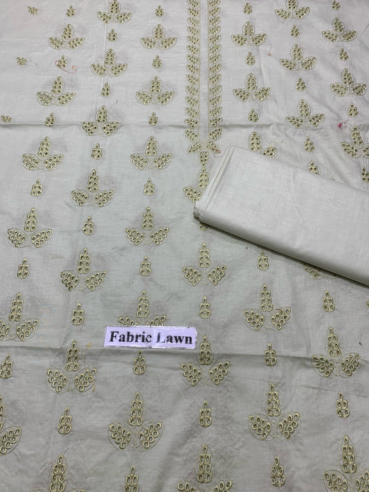 Chikan Kari - Lawn 2 Pcs Embroidered Unstitched Suit - Summer Oufits.