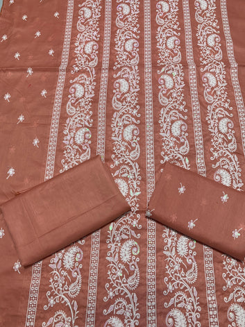 - Lawn 2 Pcs Embroidered Unstitched Suit - Summer Oufits.