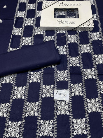 Chikan Kari - Lawn 2 Pcs Embroidered Unstitched Suit - Summer Oufits.