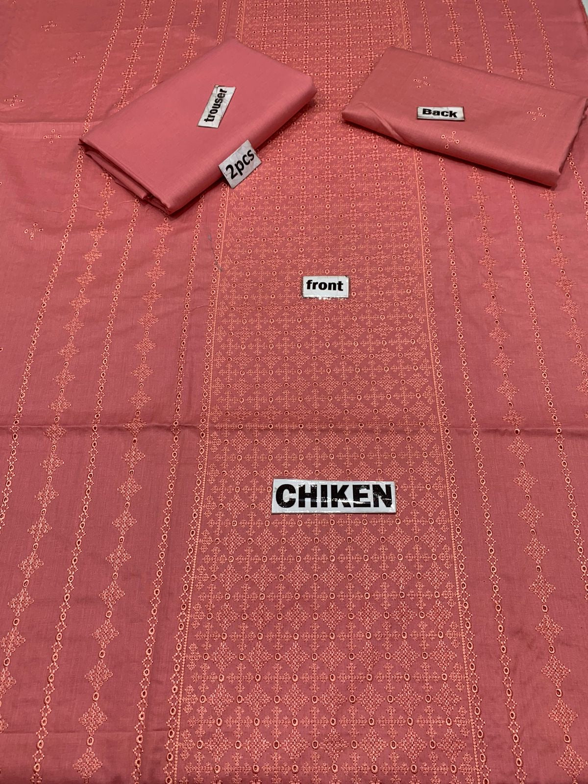 Chikan Kari - Lawn 2 Pcs Embroidered Unstitched Suit - Summer Oufits.