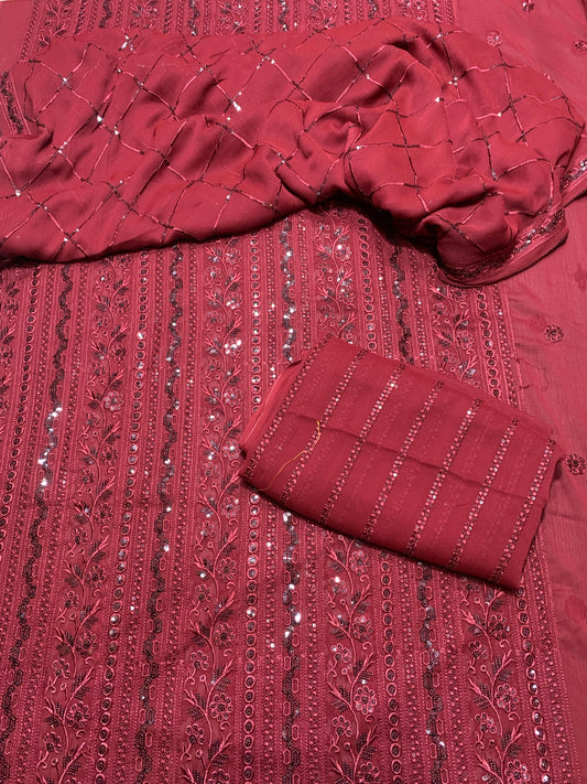 Fancy Crinkle Chiffon 2Pcs Shirt and Dupatta.
