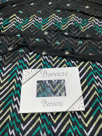 Bareeze - Lawn 3 Pcs Allover Embroidered unstitched Dress with Chiffon Dupatta.
