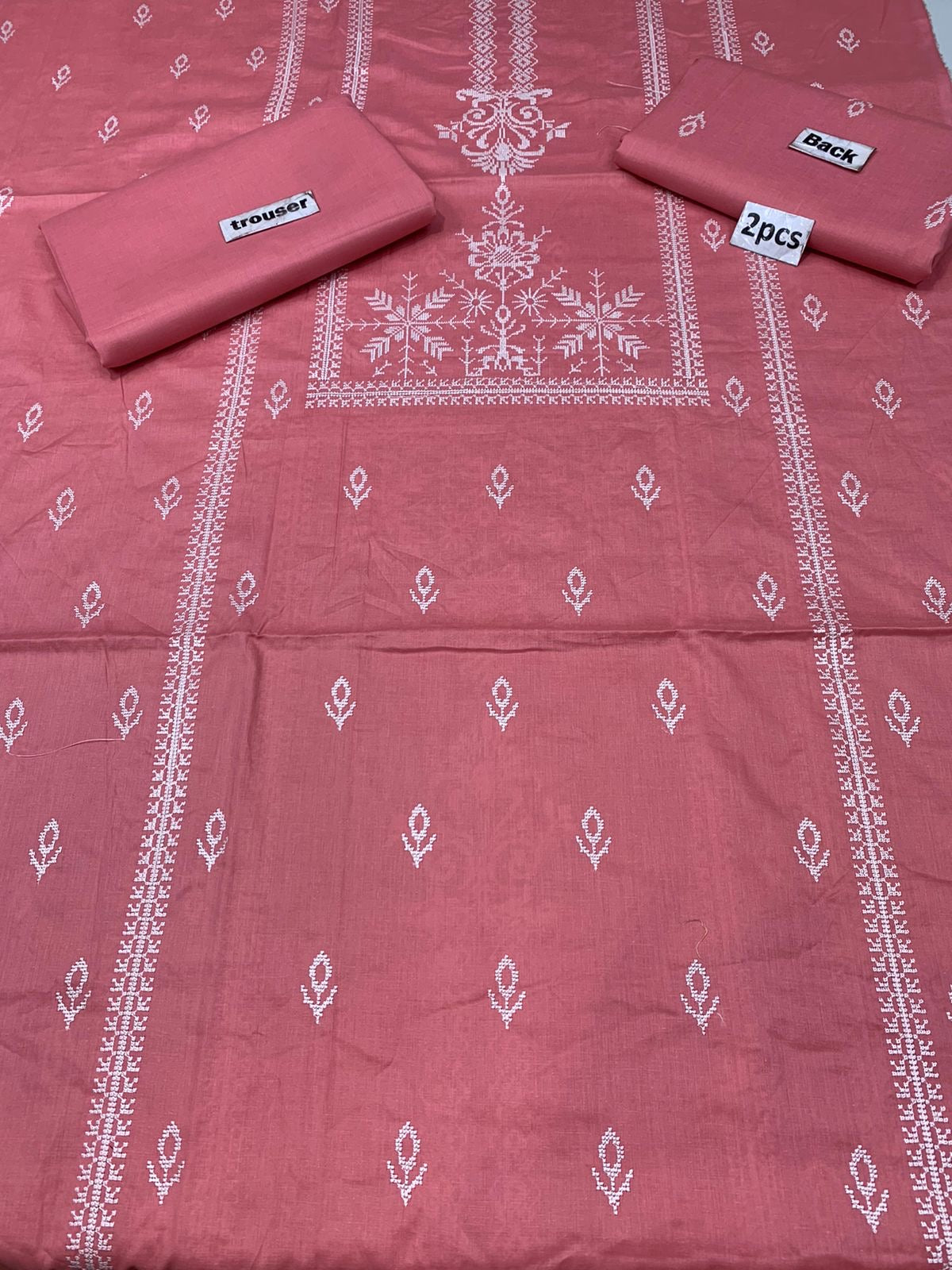 Embroidered - Lawn 2 Pcs   Unstitched Shirt and Trouser