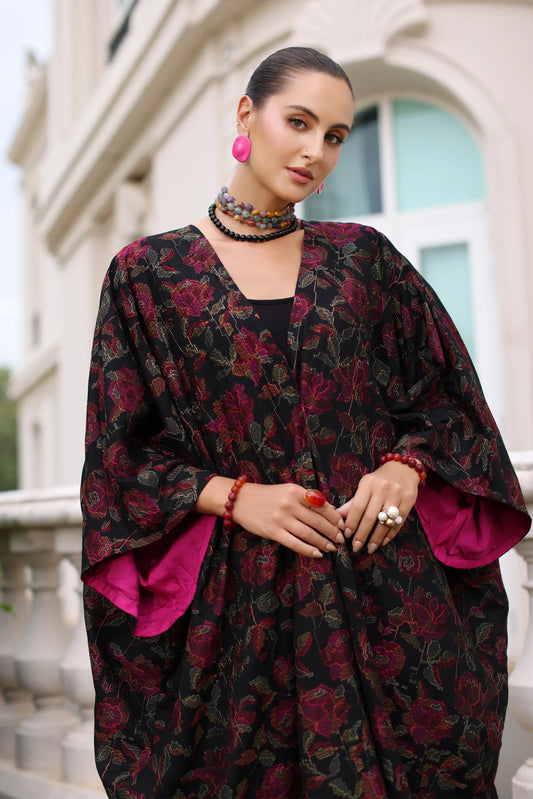 Bareeze- Karandi 3 Pcs All Over Embroidered Unstitched Suit With Chiffon Dupatta