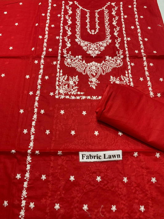 Embroidered - Lawn 2 Pcs   Unstitched Shirt and Trouser