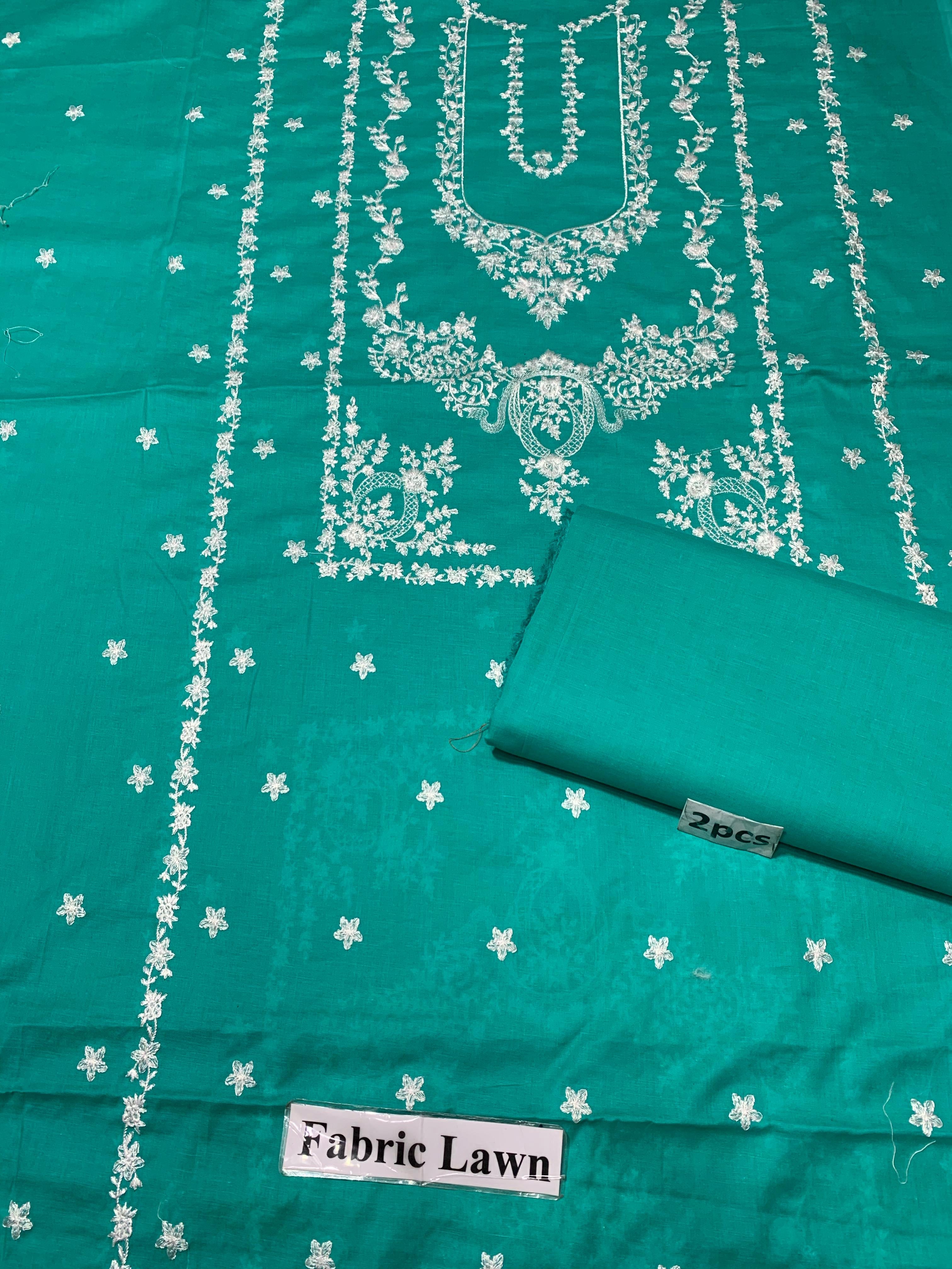 Embroidered - Lawn 2 Pcs   Unstitched Shirt and Trouser