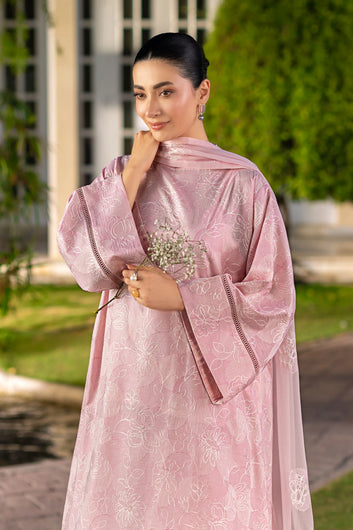Bareeze - Lawn 3 Pcs Allover Embroidered unstitched Dress with Chiffon Dupatta.