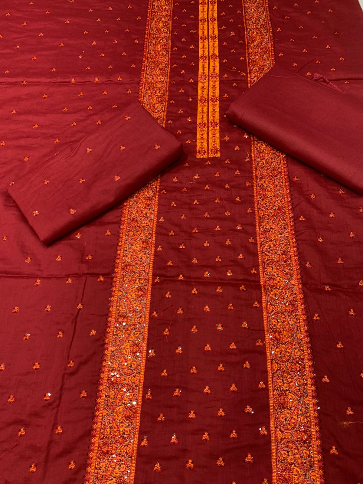 Embroidered - Lawn 2 Pcs   Unstitched Shirt and Trouser  hi