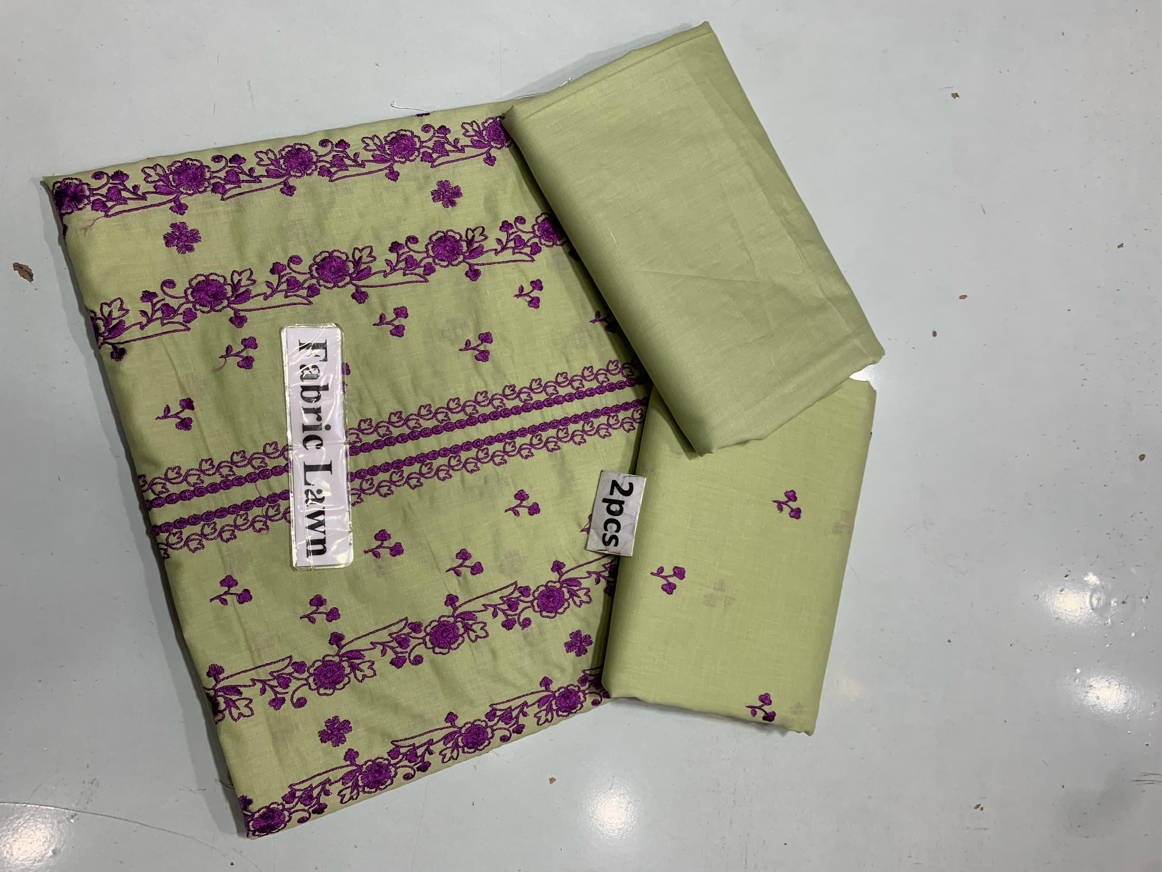 Embroidered - Lawn 2 Pcs   Unstitched Shirt and Trouser