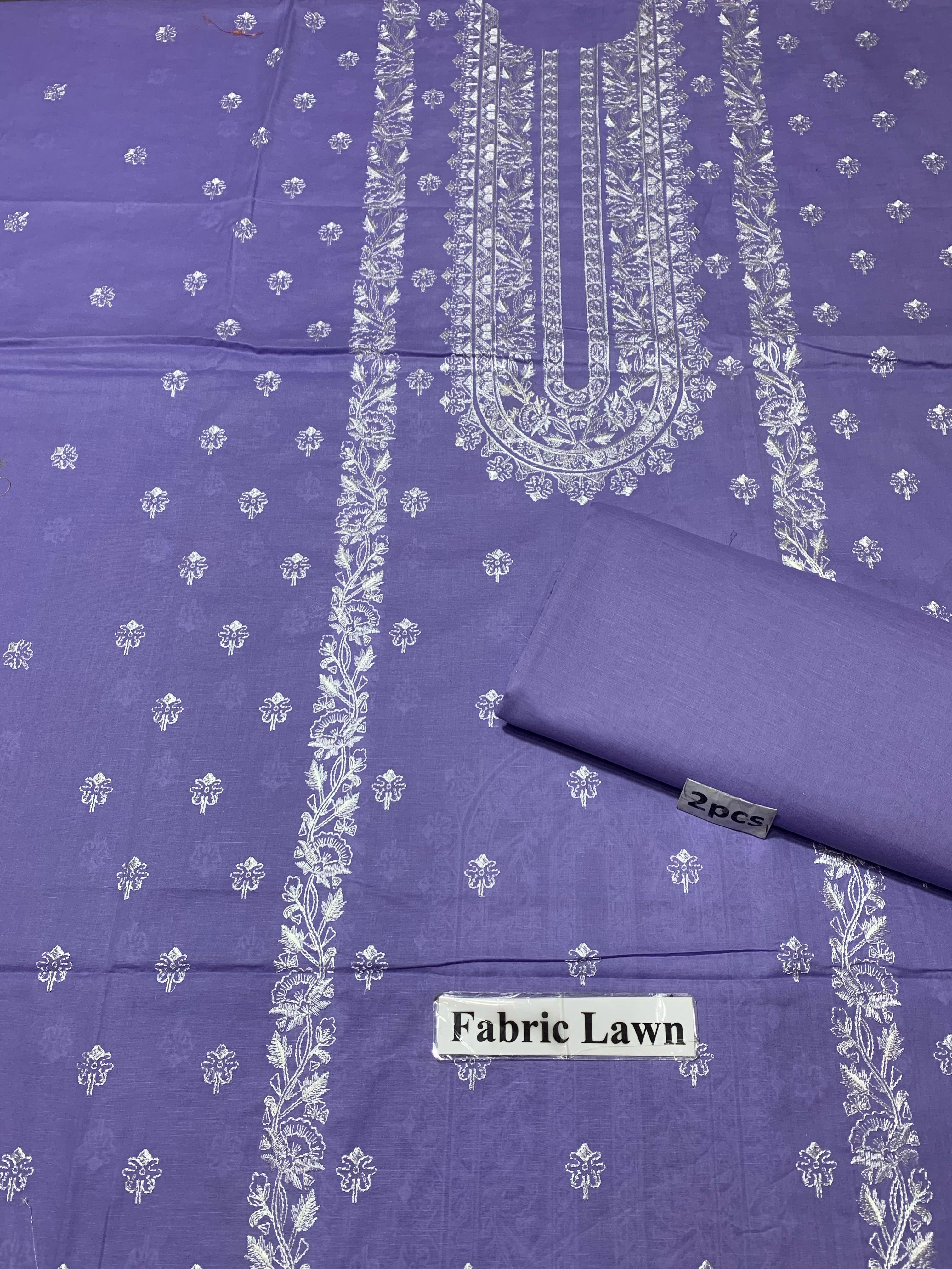 Embroidered - Lawn 2 Pcs   Unstitched Shirt and Trouser