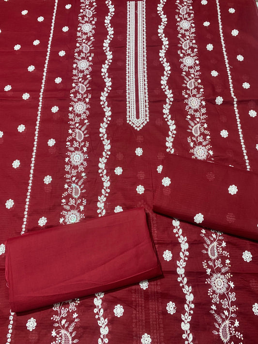 Embroidered  bana doria - Lawn 2 Pcs   Unstitched Shirt and Trouser